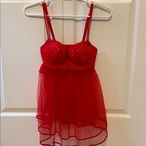 Red VS Baby Doll Sheer Lingerie